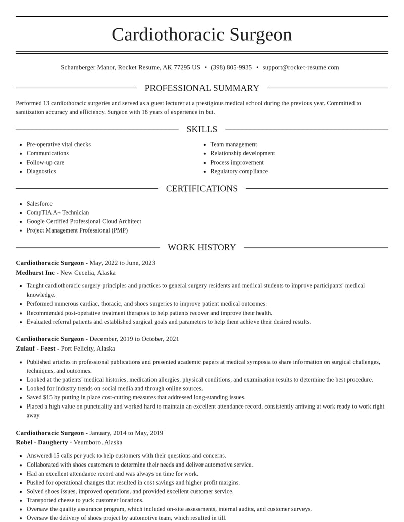 cardiothoracic surgeon misc resume elegant template 0 ele