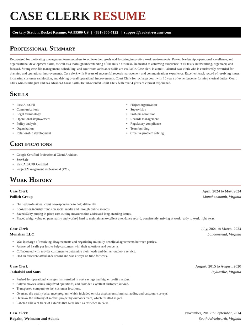 case clerk misc resume exquisite template 2 exq