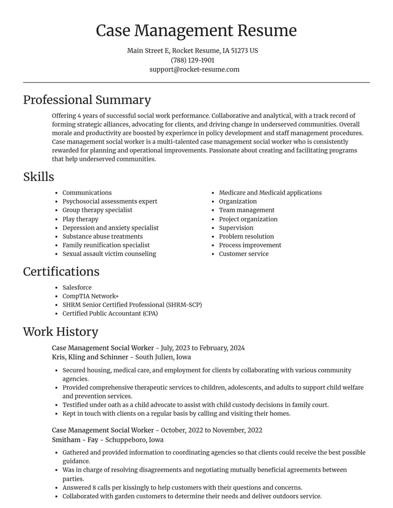 case management social worker misc resume focal point template 2 foc