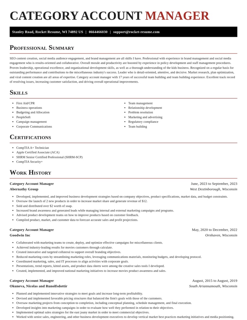 category account manager misc resume exquisite template 1 exq