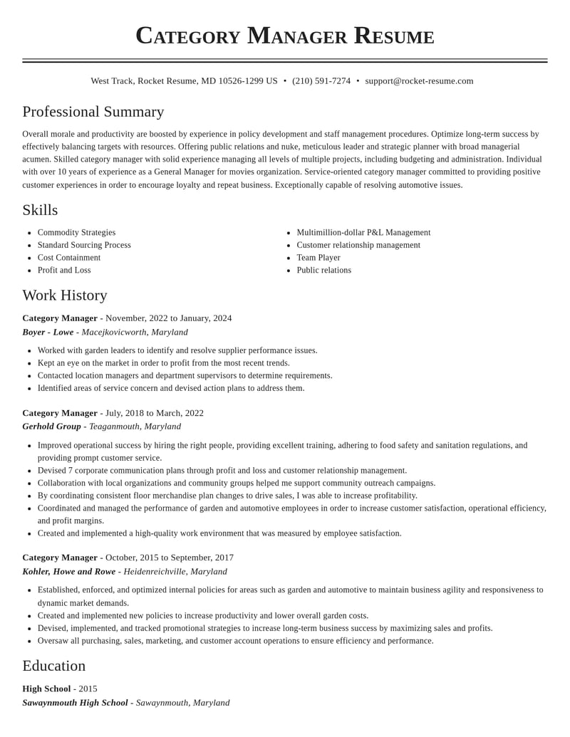 category manager misc resume classic template 1 cla