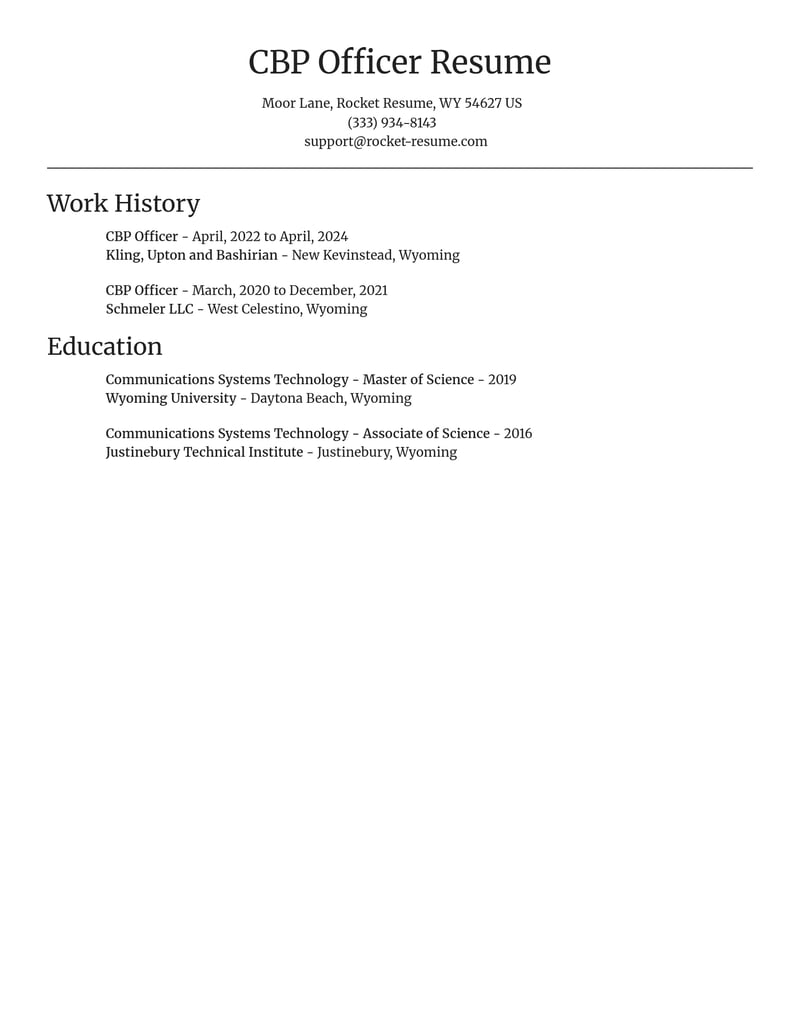 cbp officer misc resume focal point template 1 foc