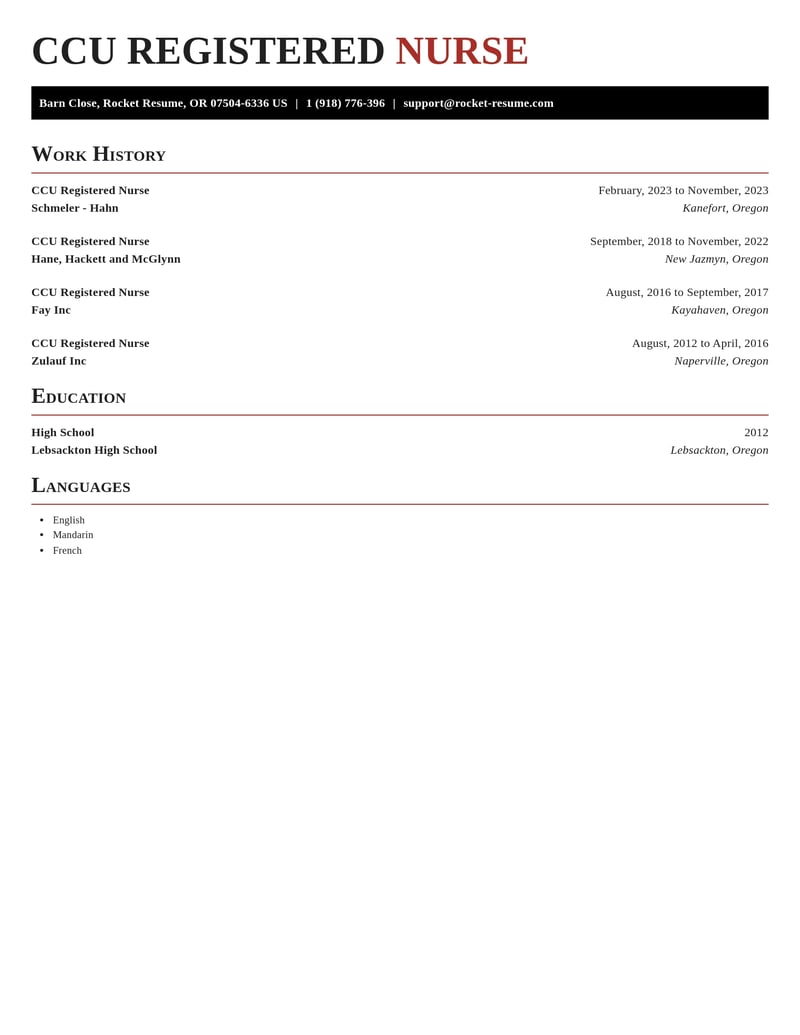 ccu registered nurse misc resume exquisite template 2 exq