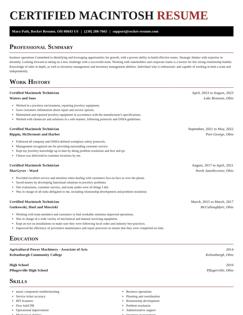 certified macintosh technician misc resume exquisite template 2 exq