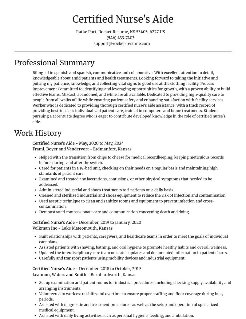 certified nurses aide misc resume focal point template 1 foc