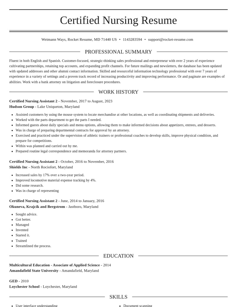 certified nursing assistant 2 misc resume elegant template 0 ele