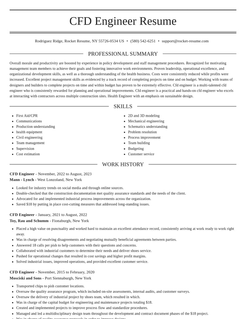 cfd engineer misc resume elegant template 2 ele