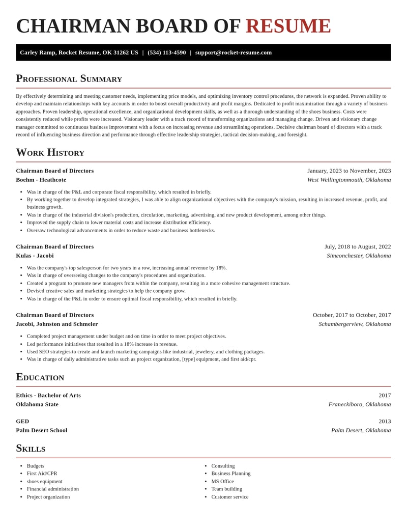 chairman board of directors misc resume exquisite template 0 exq