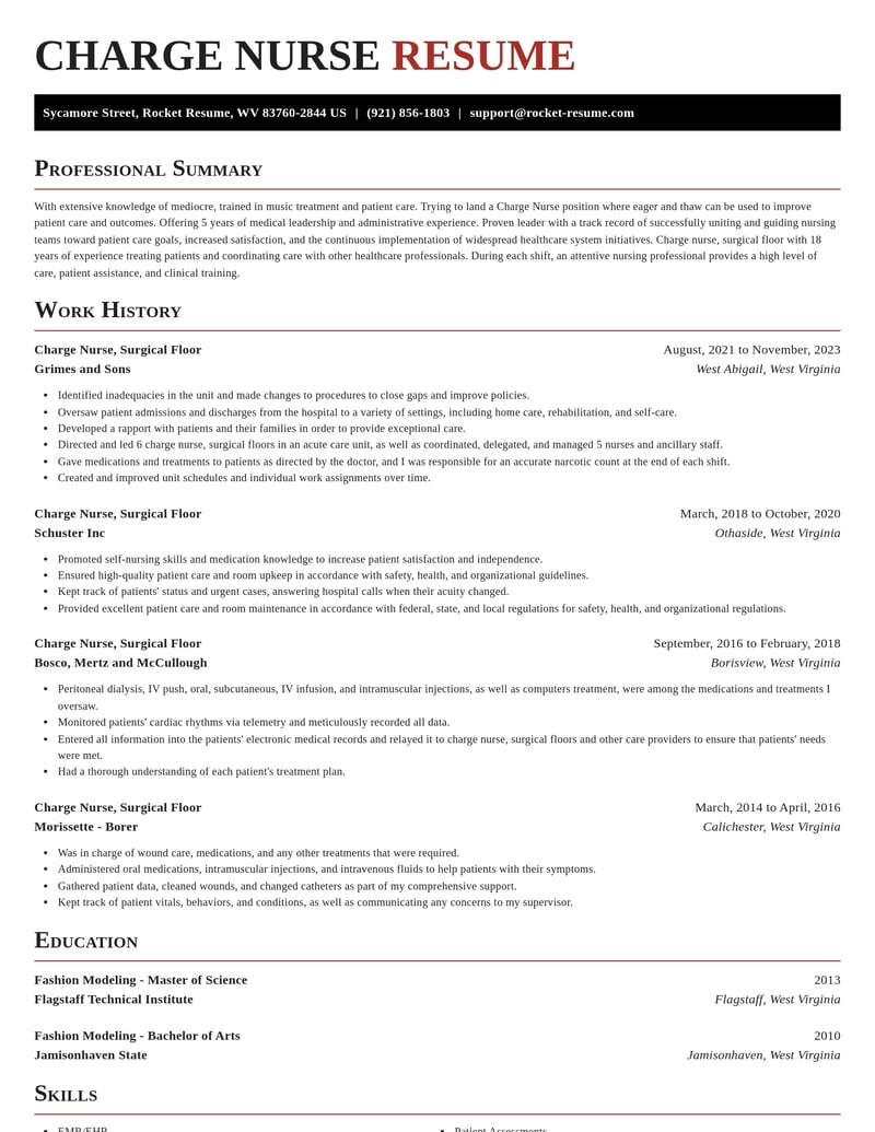 charge nurse surgical floor misc resume exquisite template 0 exq
