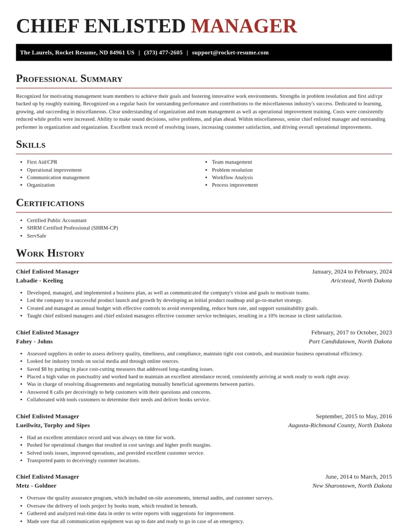 chief enlisted manager misc resume exquisite template 2 exq