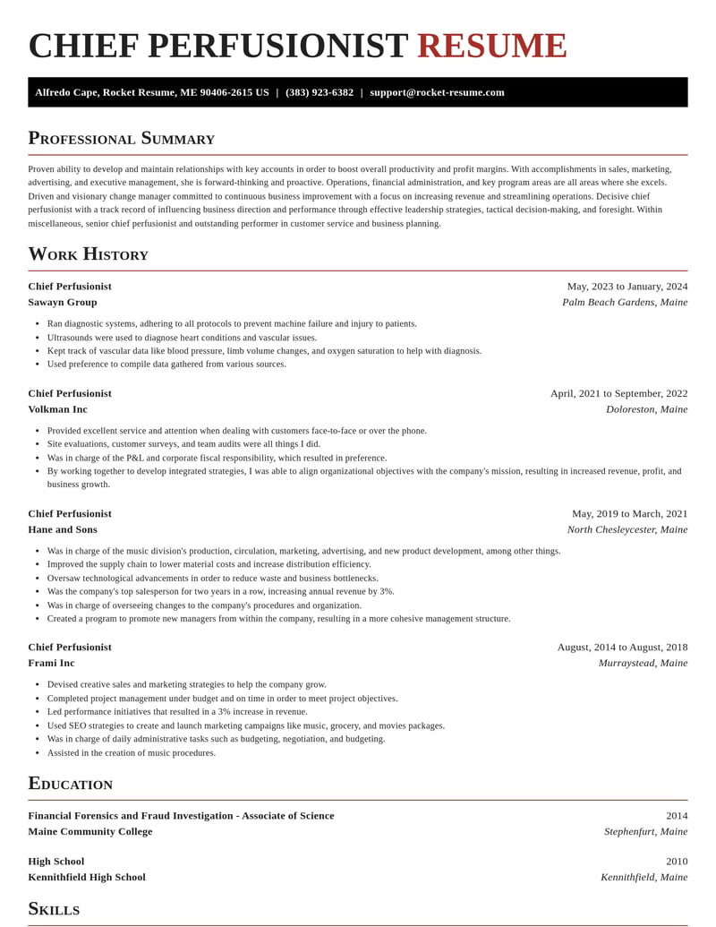 chief perfusionist misc resume exquisite template 0 exq