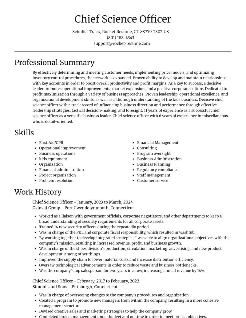 chief science officer misc resume focal point template 1 foc