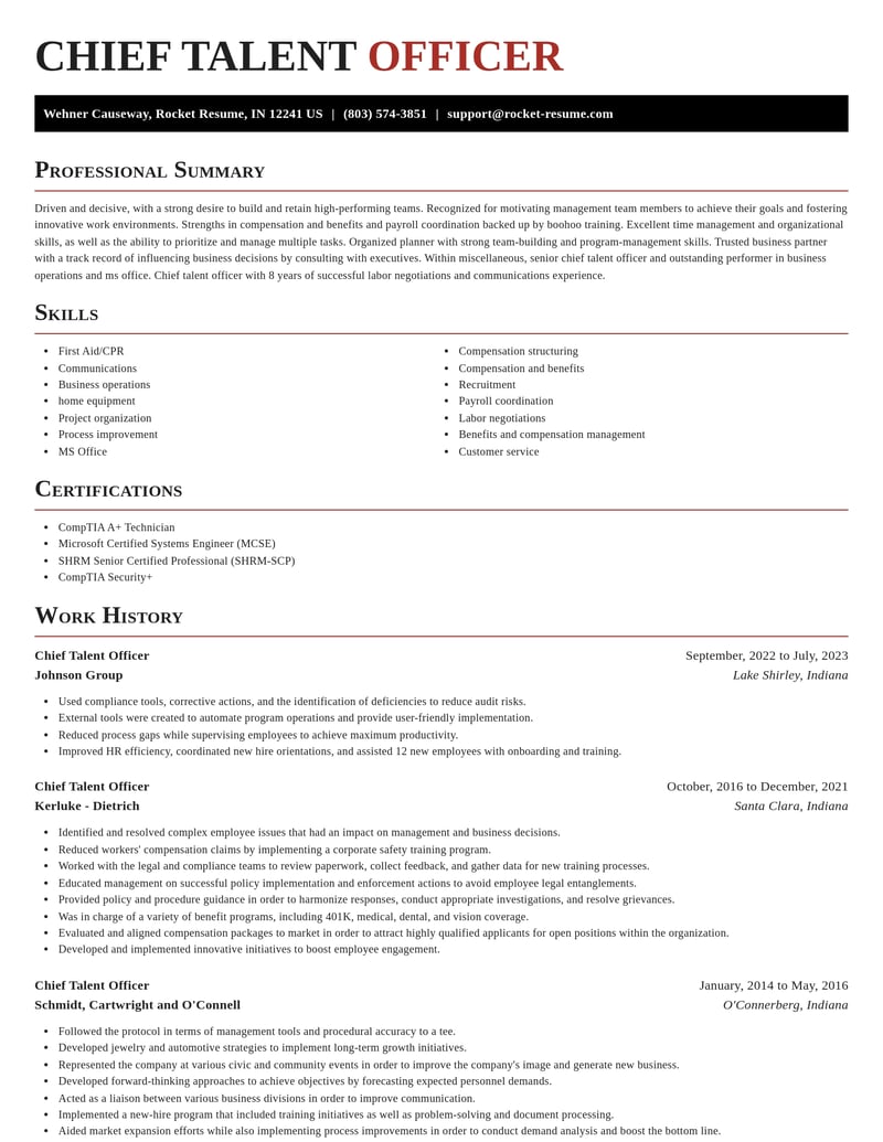 chief talent officer misc resume exquisite template 0 exq
