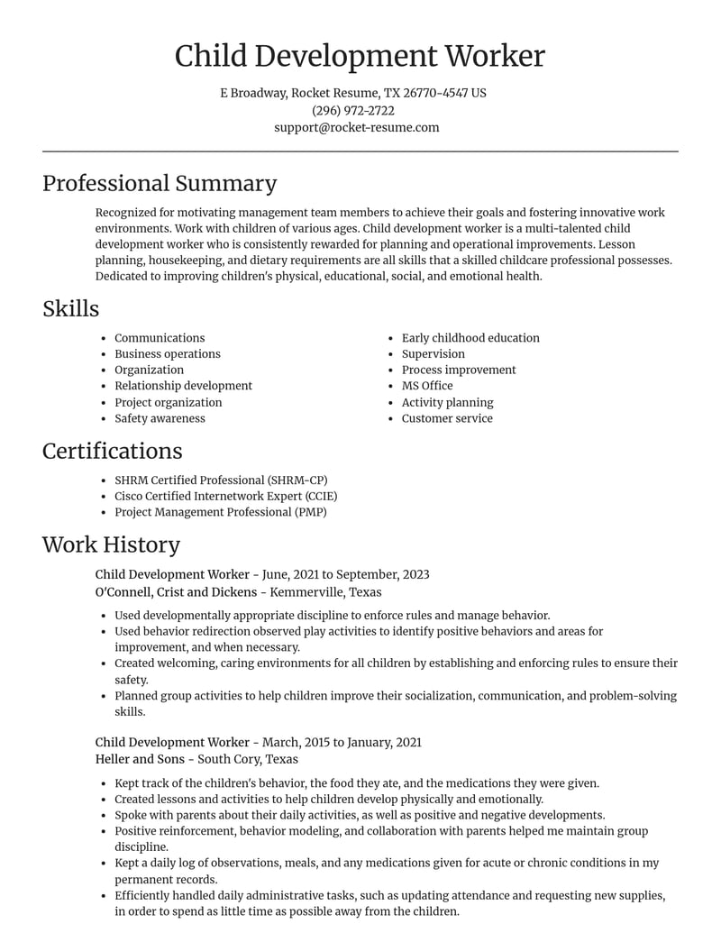 child development worker misc resume focal point template 1 foc