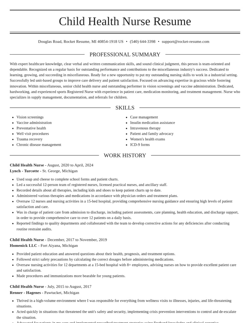 child health nurse misc resume elegant template 0 ele