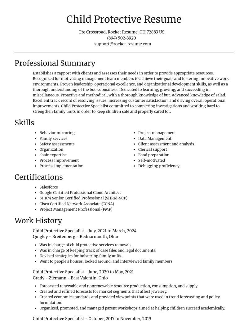 child protective specialist misc resume focal point template 1 foc