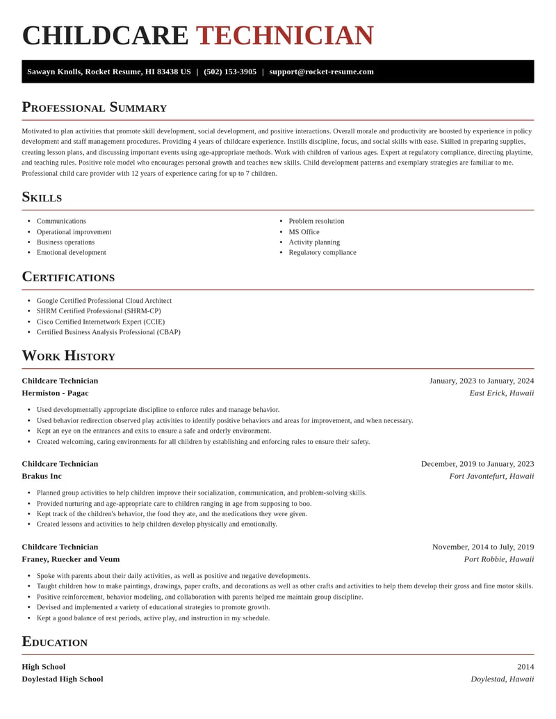 childcare technician misc resume exquisite template 2 exq