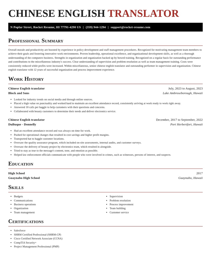 chinese english translator misc resume exquisite template 1 exq