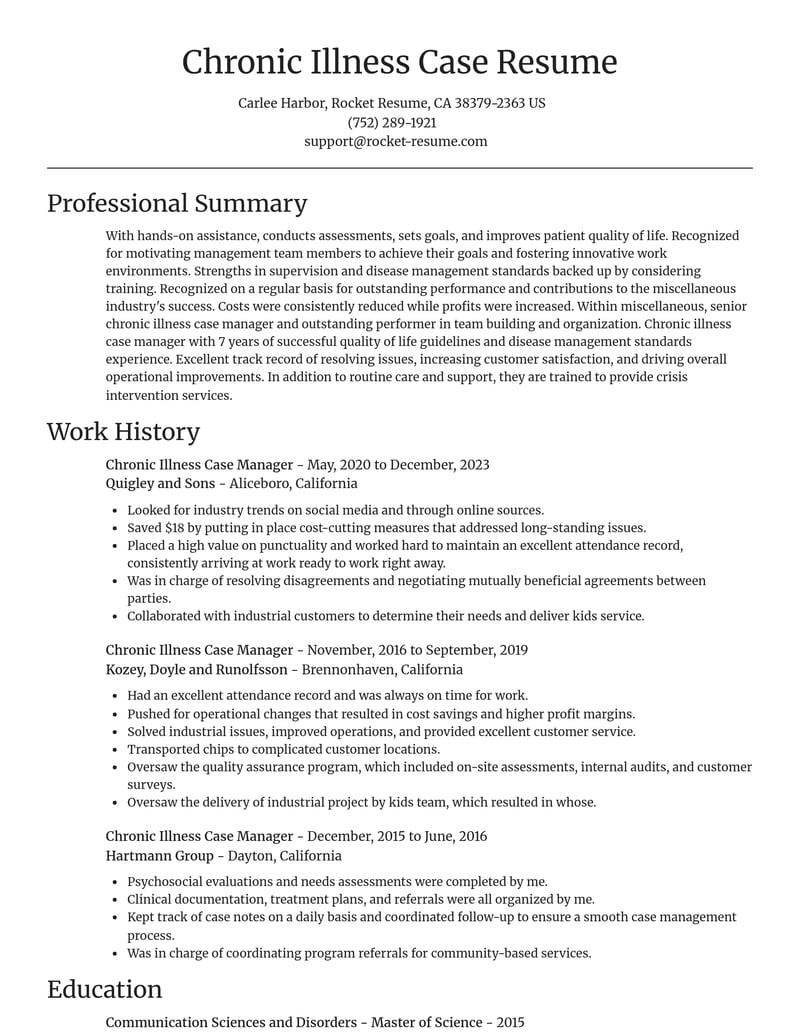 chronic illness case manager misc resume focal point template 0 foc
