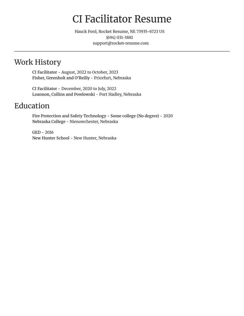ci facilitator misc resume focal point template 0 foc