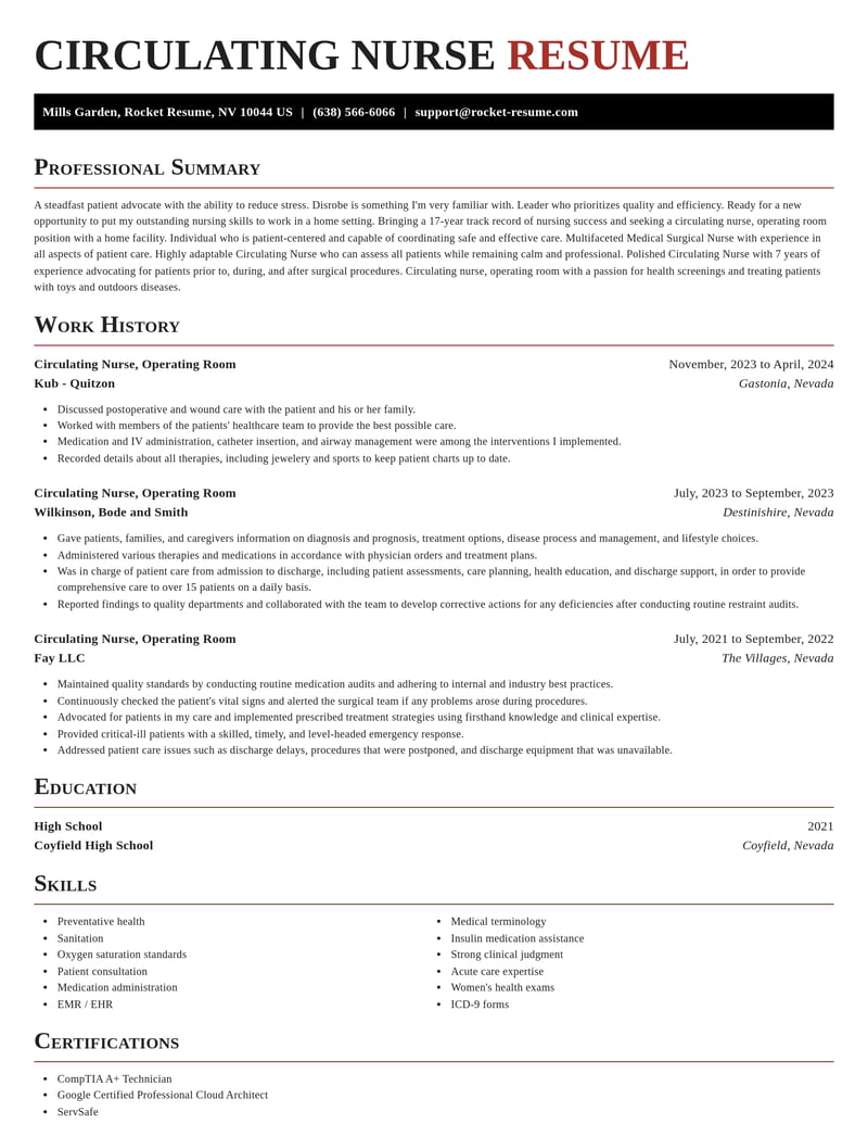 circulating nurse operating room misc resume exquisite template 1 exq