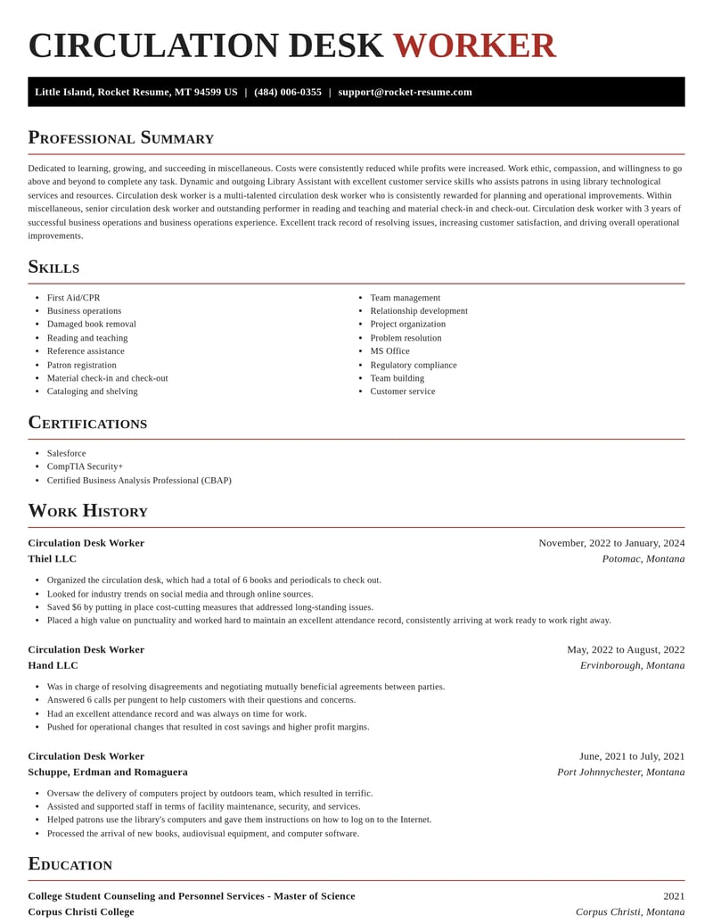 circulation desk worker misc resume exquisite template 2 exq