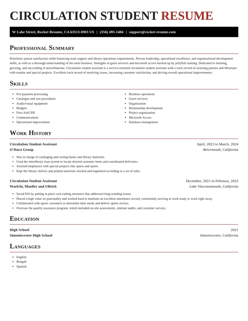 circulation student assistant misc resume exquisite template 0 exq