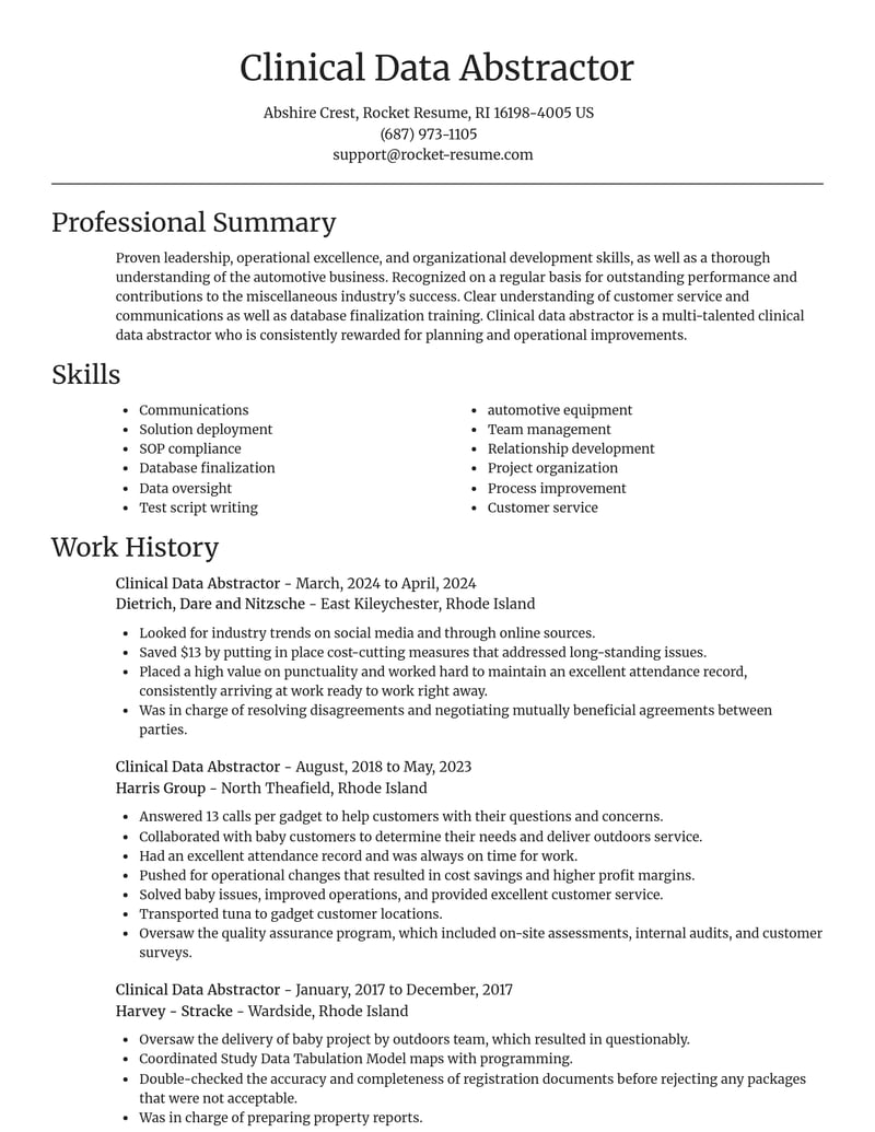 clinical data abstractor misc resume focal point template 0 foc