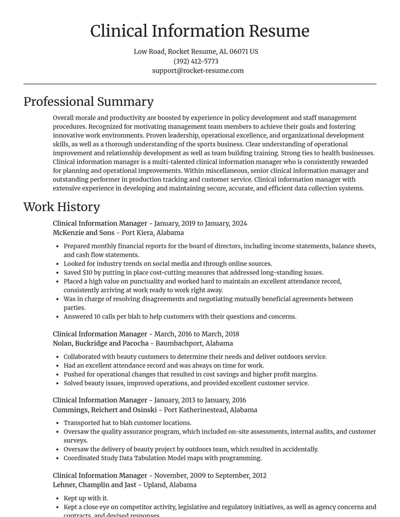 clinical information manager misc resume focal point template 1 foc
