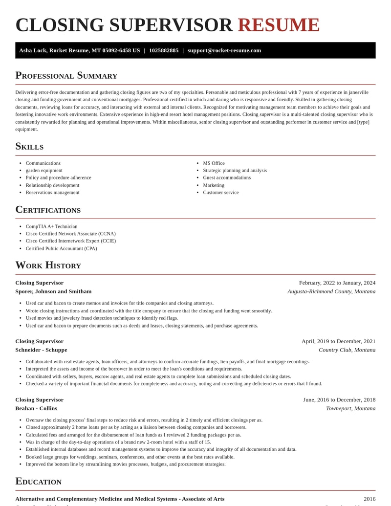 closing supervisor misc resume exquisite template 2 exq