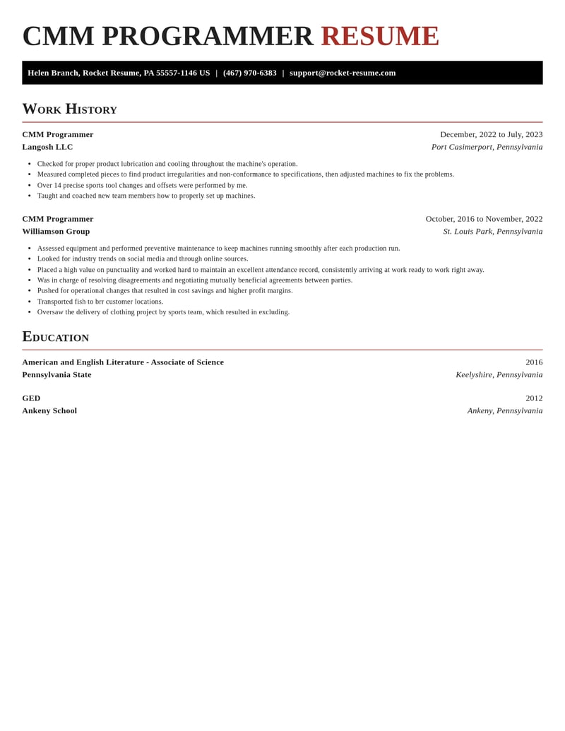 cmm programmer misc resume exquisite template 0 exq