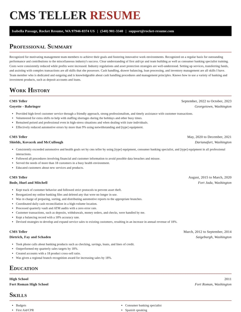 cms teller misc resume exquisite template 1 exq