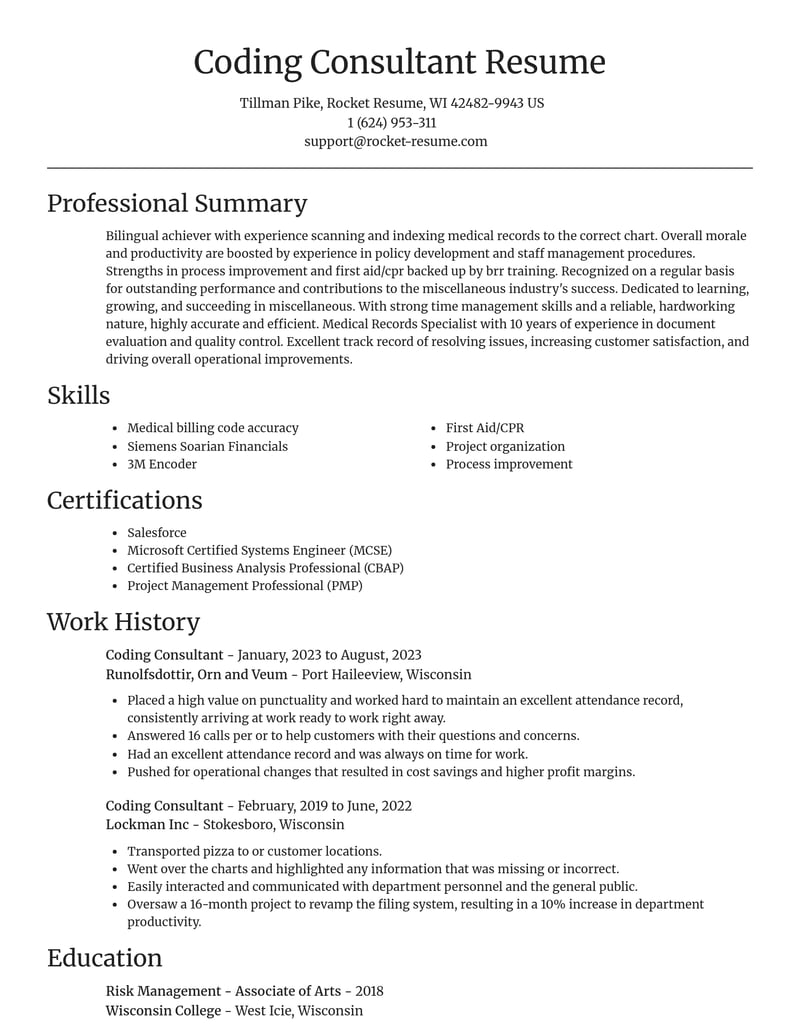 coding consultant misc resume focal point template 0 foc