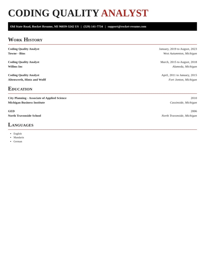 coding quality analyst misc resume exquisite template 0 exq