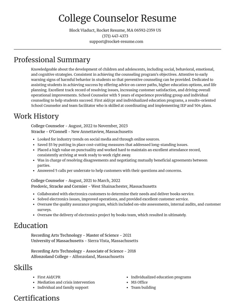 college counselor misc resume focal point template 1 foc