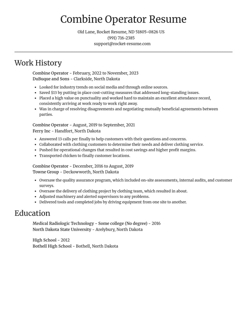 combine operator misc resume focal point template 2 foc