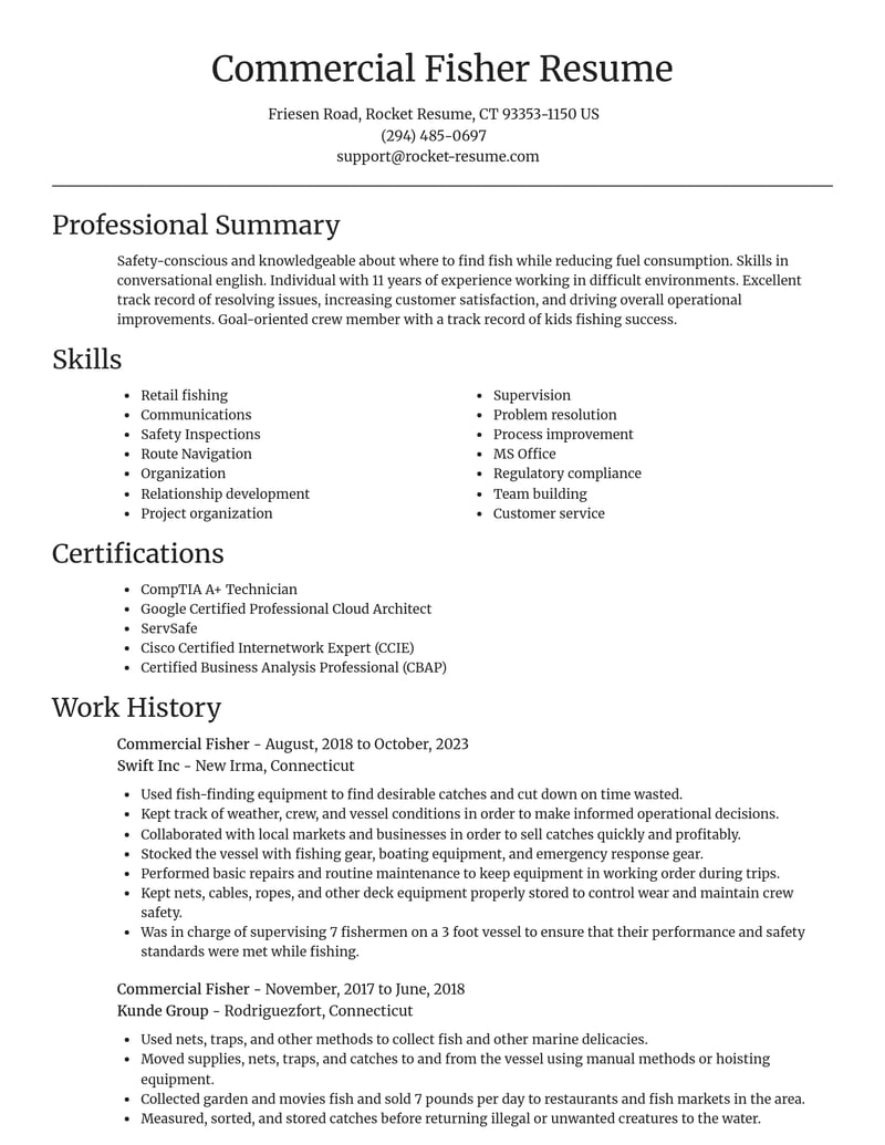 commercial fisher misc resume focal point template 1 foc