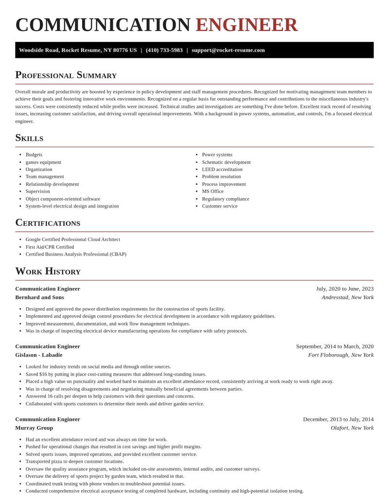 communication engineer misc resume exquisite template 0 exq