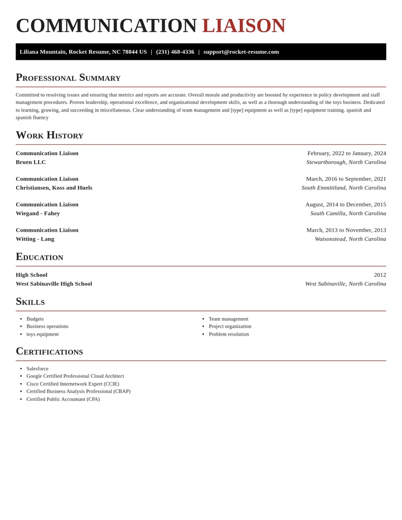 communication liaison misc resume exquisite template 0 exq