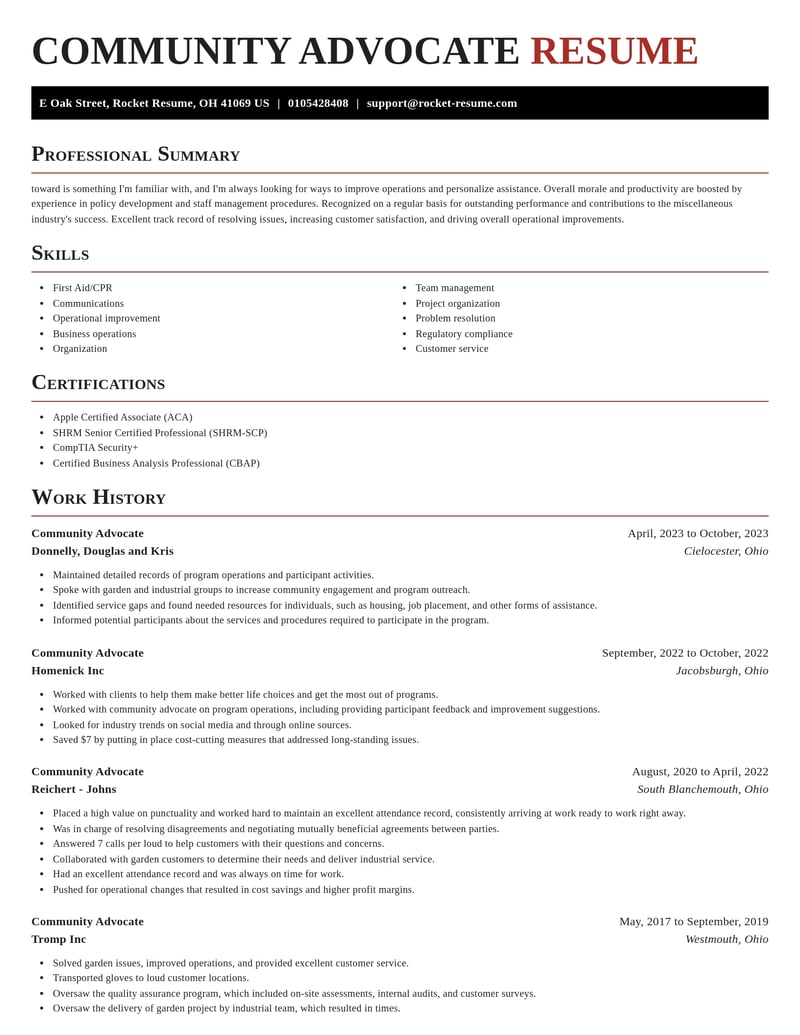 community advocate misc resume exquisite template 2 exq