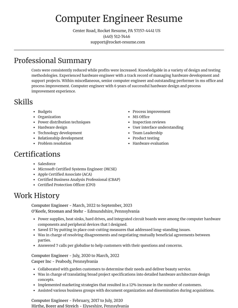computer engineer misc resume focal point template 2 foc