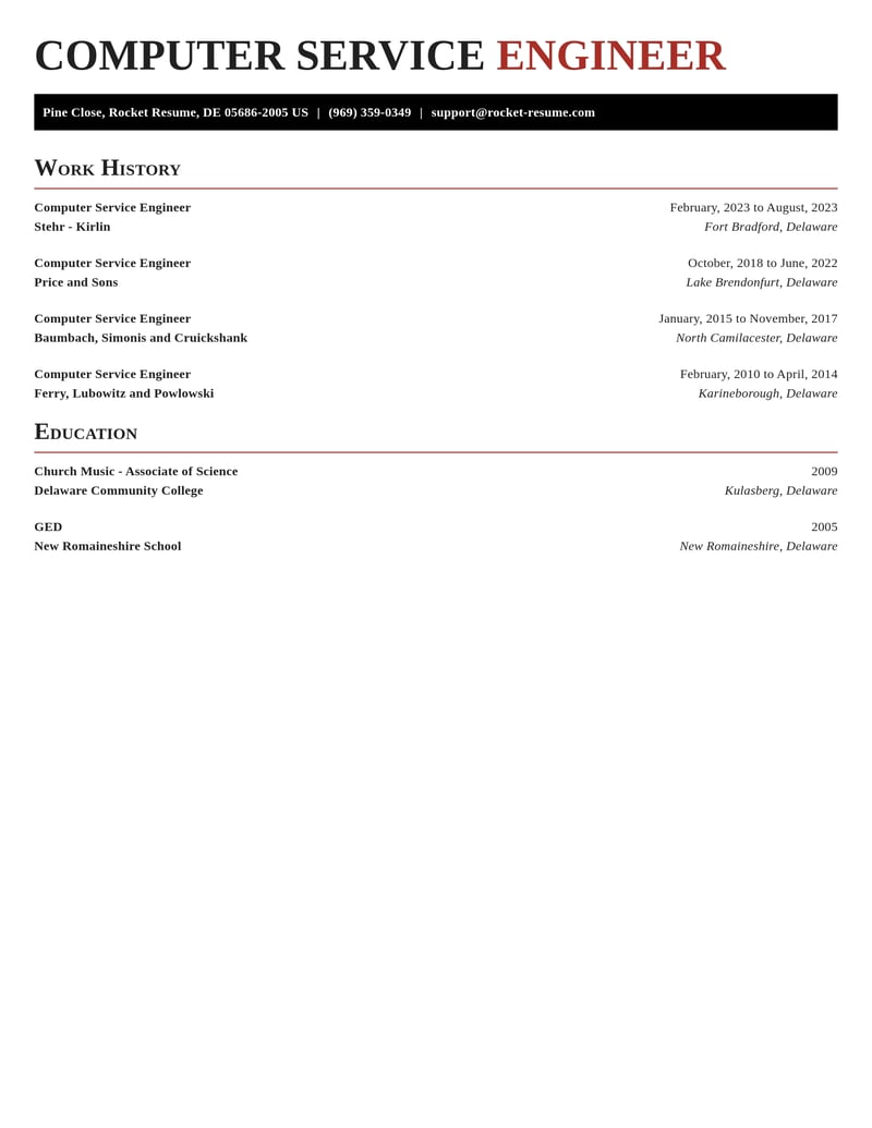 computer service engineer misc resume exquisite template 2 exq