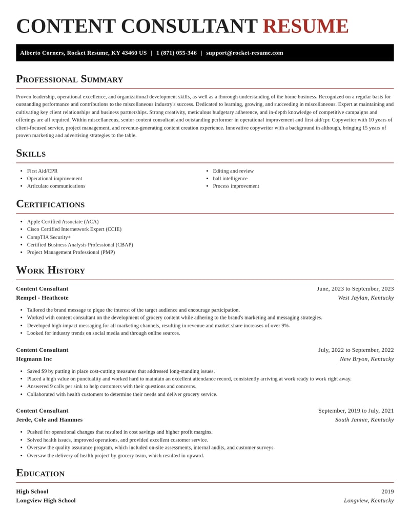 content consultant misc resume exquisite template 1 exq