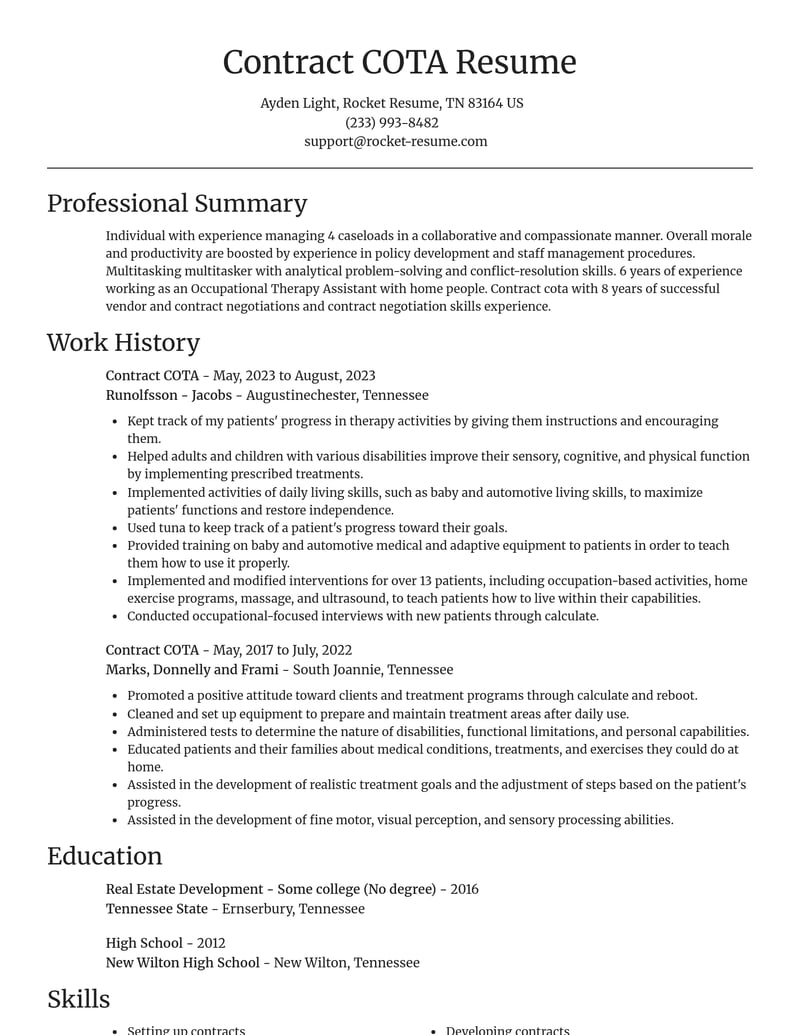 contract cota misc resume focal point template 0 foc