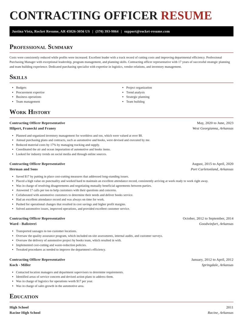 contracting officer representative misc resume exquisite template 0 exq