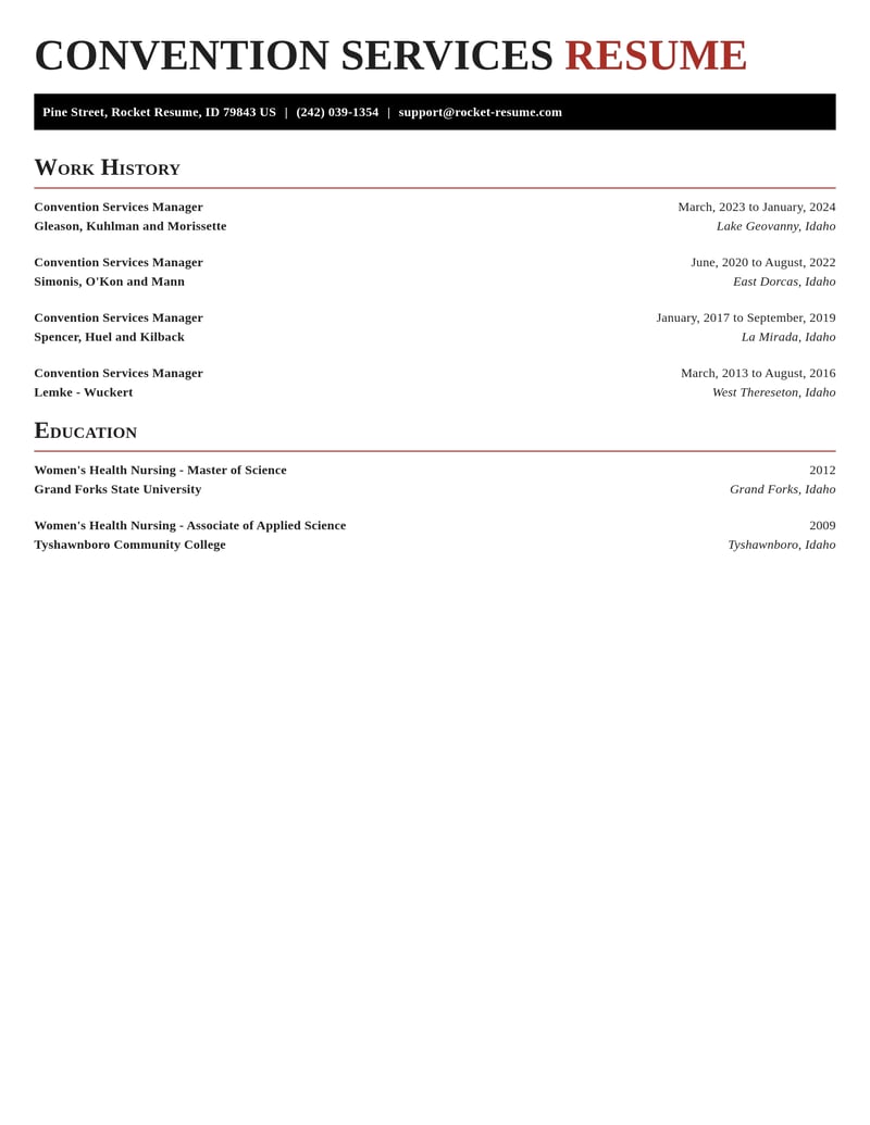 convention services manager misc resume exquisite template 2 exq