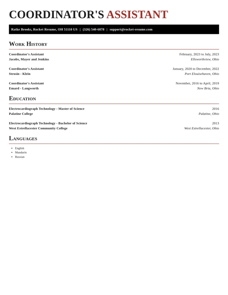 coordinators assistant misc resume exquisite template 2 exq