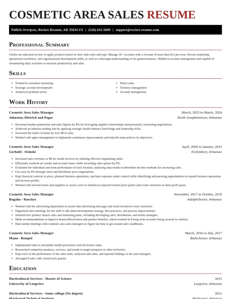 cosmetic area sales manager misc resume exquisite template 1 exq