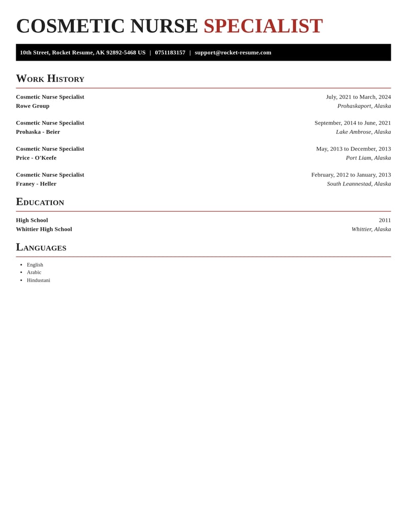 cosmetic nurse specialist misc resume exquisite template 2 exq