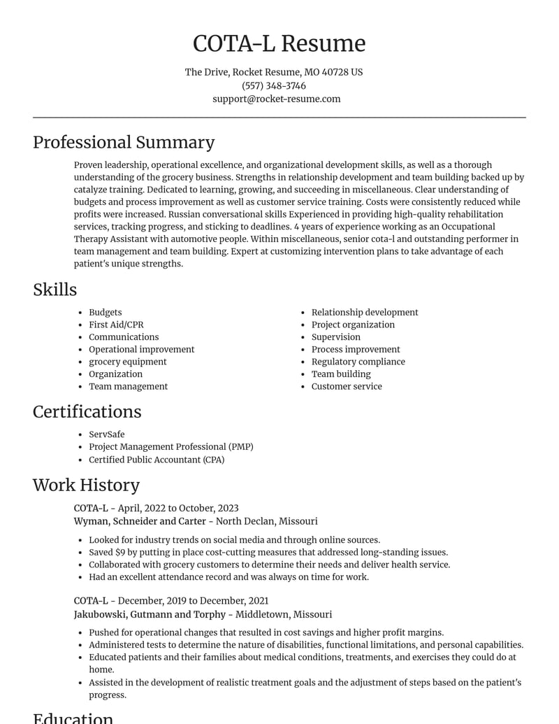 cota l misc resume focal point template 1 foc